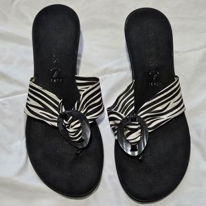 Zebra slide heels size 9 comfy